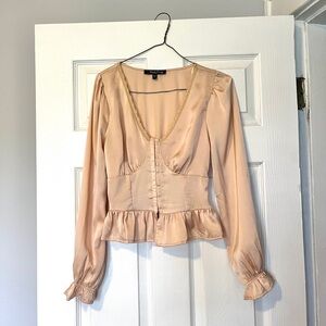 Creamy pink corset shaped blouse